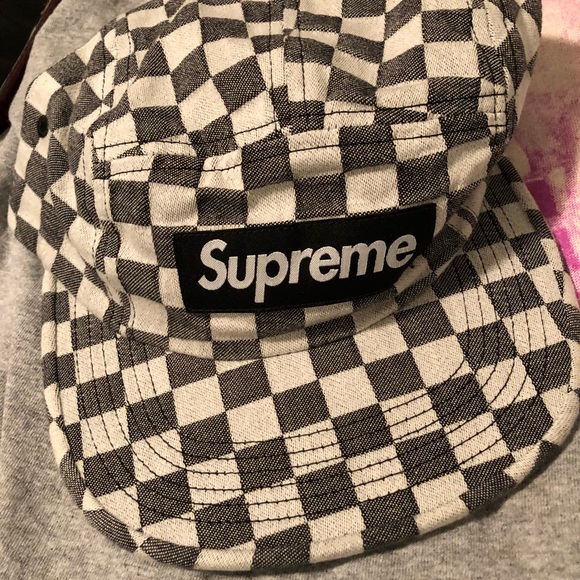 checkered supreme hat